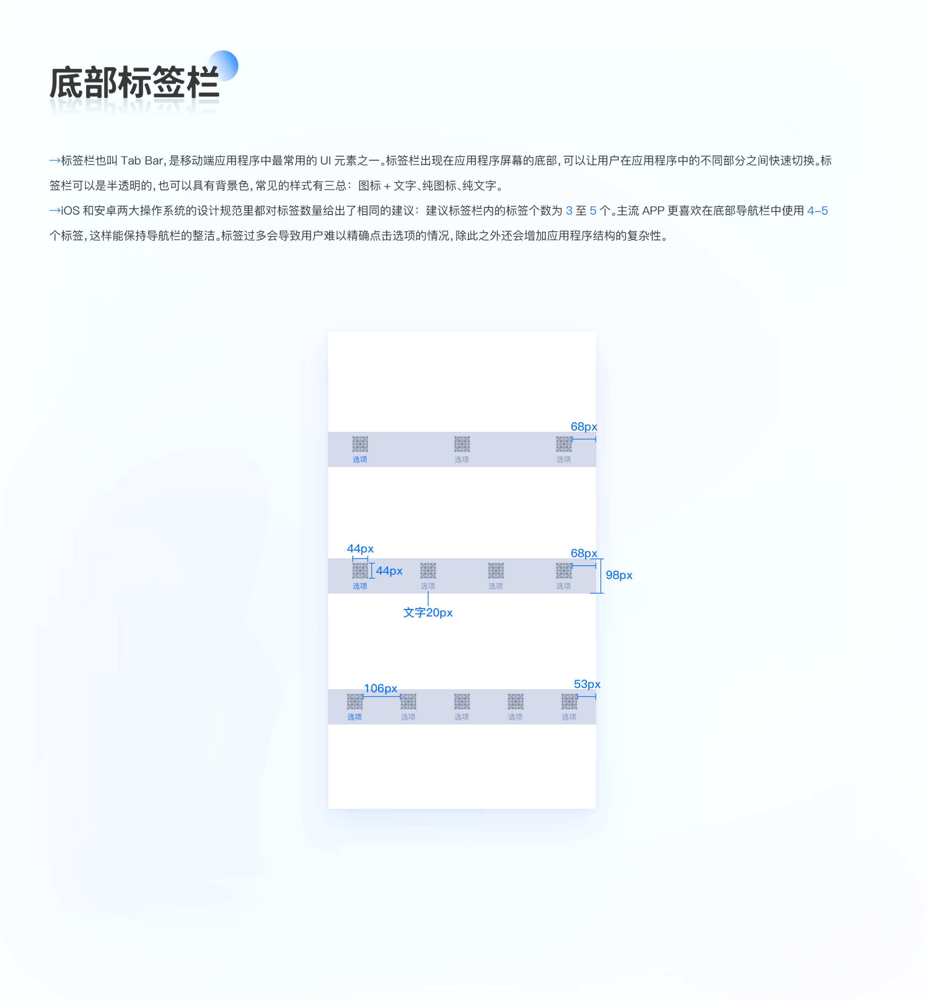 移动端设计规范:底部标签栏